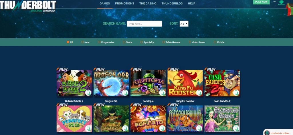 thunderbolt casino review