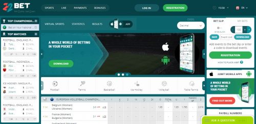 22bet bookmaker review